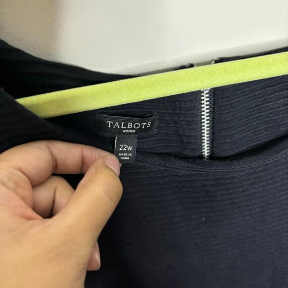 Talbots Black Label Black Ribbed Midi Dress Sz 22W - Picture 2 of 9